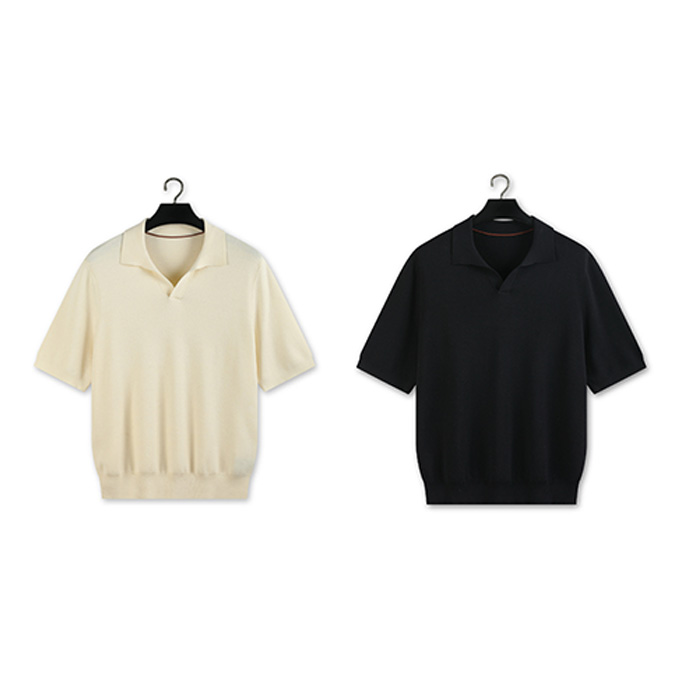 loro piana seagull collar silk wool knit polo shirt